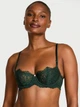 Мереживний комплект білизни Victoria's Secret Бюстгальтер балконет 75C(34C) та Трусики бразиліани з низькою посадкою S Смарагдовий - зображення 2