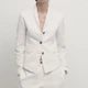 Піджак із сумішевого льону Massimo Dutti 6094906250c54 38 білий (100004780) - зображення 2