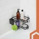 Угловые полки для ванной комплект угловых полок 2 шт Ruhhy 27092 Этажерка для ванной полка для душа геля мыла в душевую без сверления черная - изображение 3