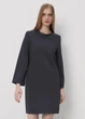 Платье со вставками из кожи Massimo Dutti 6692508818c16 M серое (100004740) - изображение 1