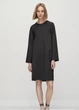 Платье со вставками из кожи Massimo Dutti 6692508818c16 M серое (100004740) - изображение 2