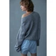 Вязаный свитер H&M 1161770003c53 XL голубой (100004507) - изображение 2