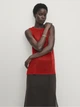 Полупрозрачный топ из смесового льна Massimo Dutti 6239935600c54 L красный (100005402) - изображение 2