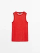 Полупрозрачный топ из смесового льна Massimo Dutti 6239935600c54 L красный (100005402) - изображение 5