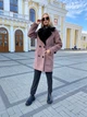 Жіноче двобортне пальто з хутром декороване патами Milirud S Капучино (294-49-S) - изображение 2
