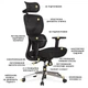 Офисное кресло Mealux D1 Air Fabric Black (HF-D1 F/B) Mealux HF-D1 F/B 905029 - изображение 9