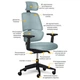 Офісне крісло Mealux Leo Air Plus Grey / Blue (Y-546 KBGL) Mealux Y-546 KBGL 904479 - зображення 2
