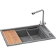 Мойка кухонная GRANADO Optimal Artes grafito (+ змішувач Badalona LUX inox + дозатор Redondo inox + коши (ksg1209) GRANADO ksg1209 905099 - изображение 1