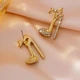Женские сережки бижутерия "Туфельки" jewelry Золотистые - изображение 5