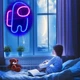 Ночной светильник Neon Amazing для детей с неоновым светом синего цвета для создания уютной атмосферы - изображение 4