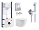 Комплект подвесного унитаза с крышкой Devit Lite Vortex Flush и инсталляции Grohe Rapid SL 4в1/ Гігієнічний душ Devit Flow (UA3873200A/3884000G/38732000/3303033/550539C) - изображение 1