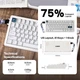 Клавиатура CIDOO QK75 White Игровая Беспроводная Механическая Клавиатура. 2,4 ГГц/Bluetooth/Кабель. Аккумулятор 4000 мАч. RGB Подсветка. HOT-SWAP. 75%. Pearl White - изображение 8