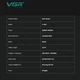 Профессиональный фен для волос с ионизацией VGR V-469 мощностью 2400 Вт 110 000 об/мин с холодным обдувом Black - изображение 10
