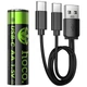 Акумуляторні батарейки Hoco JA3 Energy AA 2 pcs Black - изображение 1
