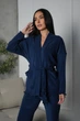 Жіночий домашній комплект (кофта на запах+штани) Uaclothes 50-52 Темно-синій (like36485-169111358) - изображение 2