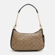 Сумка багет седло женская из натуральной кожи средняя Coach Teri Shoulder Bag In Signature Canvas khaki/black BG-COA-90 Коричневая (195031572760) - изображение 3
