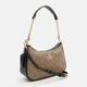 Сумка багет седло женская из натуральной кожи средняя Coach Teri Shoulder Bag In Signature Canvas khaki/black BG-COA-90 Коричневая (195031572760) - изображение 4