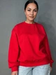 Свитшот женский A-N 30070-1 базовый оверсайз однотонный one size красный - изображение 1