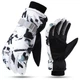 Теплые водооталкивающие перчатки WS Ski Tie-dye Белые Women size Полиуретан с хлопком и экокожей - изображение 1