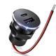 Мініатюрна алюмінієва врізна USB розетка QC3.0 18W + PD 30W від 12-24v з кабелем - изображение 3
