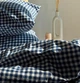 Простирадло на гумці Lavson Варена бавовна Washed Cotton 140х200х25 Синій кубик - зображення 1