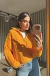 Вязанный свитер с молнией женский QU STYLE Оранжевый (TK231078 orange Универсальный (S-M-L)) - изображение 1