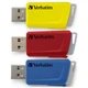 USB флеш накопитель Verbatim 3x16GB Store 'n' Click Red/Blue/Yellow USB 3.2 (49306) Verbatim 49306 912146 - изображение 1