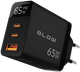 Мережевий зарядний пристрій Blow 76-030 LCD роз'єм USB + USB - Cx2 PD GAN 65 Вт Чорний (5900804146537) - зображення 1
