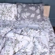 Простынь MirSon Бязь 17-0668 Grey Blooms 150 х 220 см (2200009957796) - изображение 4