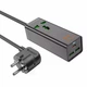 Подовжувач мережевий переноска 1.5 м HOCO AC9A |1x250V+2хUSB+ 1хType-C/30W/1.5М| Чорний - зображення 2