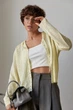 Легкий вязаный кардиган на пуговицах с капюшоном Lurex Желтый One Size (90066) - изображение 5