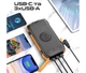 PowerBank F33W 33500 solar з бездротовою зарядкою, сонячною батареєю та ліхтариком чорного кольору - зображення 4