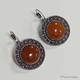 Сережки из натурального камня Сердолик цвет оранжево-коричневый (05010028-03) - изображение 2