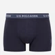 Набор трусов боксеров мужских US Polo Assn 80515 S 3 шт Темно-синий/Голубой/Принтованный (8680557420722) - изображение 8