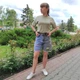 Шорты женские джинсовые бермуды рваные яркие без стрейча 27 серо-голубой - изображение 1