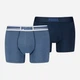 Набор трусов боксеров мужских хлопковых Puma Men Everyday Placed Logo Boxer 2P 93847604 M 2 шт Light Blue Melange (8720245590761) - изображение 1