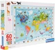 Пазл Supercolor: Карта дикой природы – 60 элементов Clementoni 26072 - изображение 1