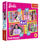Пазл 4 в 1 Barbie: Веселий світ Барбі - 35, 48, 54, 70 елементів Trefl 34626 - зображення 1