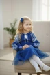 Сукня вишиванка дитяча святкова синя пишна Pyshna 116 - зображення 2