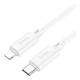 Кабель USB Hoco X88 Gratified PD27W Type-C to Lightning 2m Білий - зображення 1