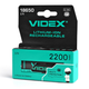 Акумулятор 18650 Li-lon 3,7V 2200mAh захист (бл-1шт) Videx - зображення 1