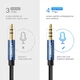 Аудіокабель UGREEN AV118 3.5mm Male to 3.5mm Female, nylon braid, 2m Black (UGR-40675) - изображение 6