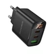 Мережевий зарядний пристрій BOROFONE BA98A Ilustre PD30W (2C1A) charger with digital display (EU) Black - зображення 3