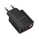 Мережевий зарядний пристрій BOROFONE BA98A Ilustre PD30W (2C1A) charger with digital display (EU) Black - зображення 4