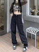 Женские свободные джинсы карго черного цвета в стиле streetwear S - изображение 2
