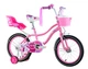 Детский велосипед для девочки 16 дюймов Crossride Rose с корзиной и багажником для куклы (Розовый) - изображение 2