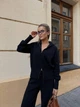Жіночий костюм-двійка якісна в'язка чорний 42-46 - зображення 10