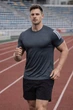 Мужская спортивная футболка для бега и тренировок • Night Run Apmi • дышащая • светоотражающие вставки • короткий рукав • темно-серая XL - изображение 4