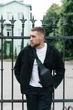 Сумка слінг Grand Чорний гладка чоловіча крос боді через плече міська на блискавці регульований ремінь компактна для телефону документів ключів гаманця - зображення 3