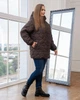 Женская демисезонная куртка большого размера UF-Fashion 00129-mt 58 коричневый - изображение 3